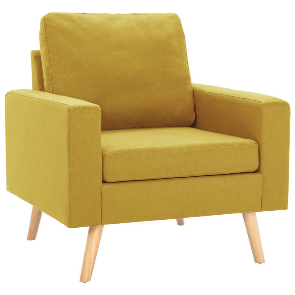 Fauteuil Jaune Tissu Louva - Photo n°1
