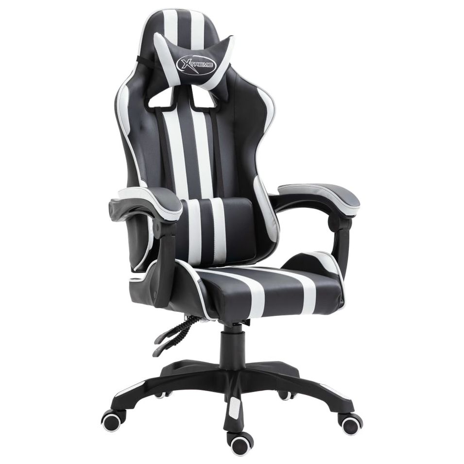 Fauteuil jeux video Xtreme simili cuir noir et blanc - Photo n°1