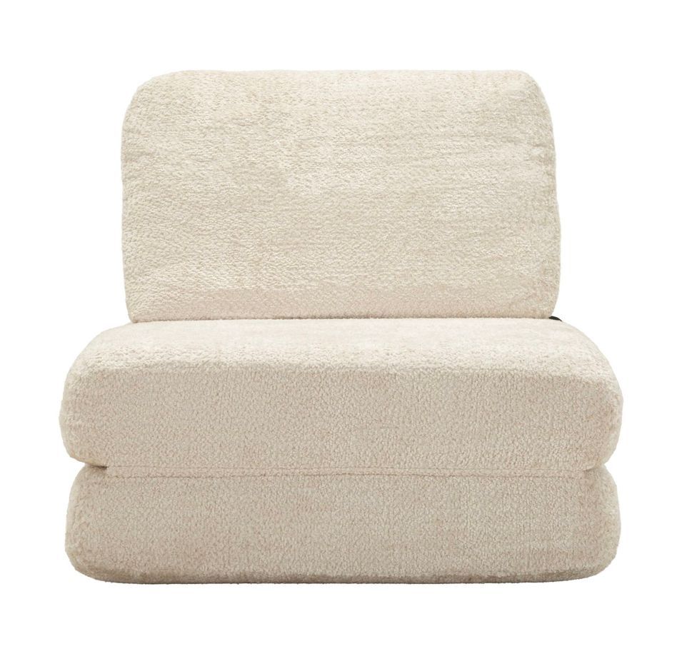 Fauteuil lit Faster blanc design minimaliste velours - Photo n°1