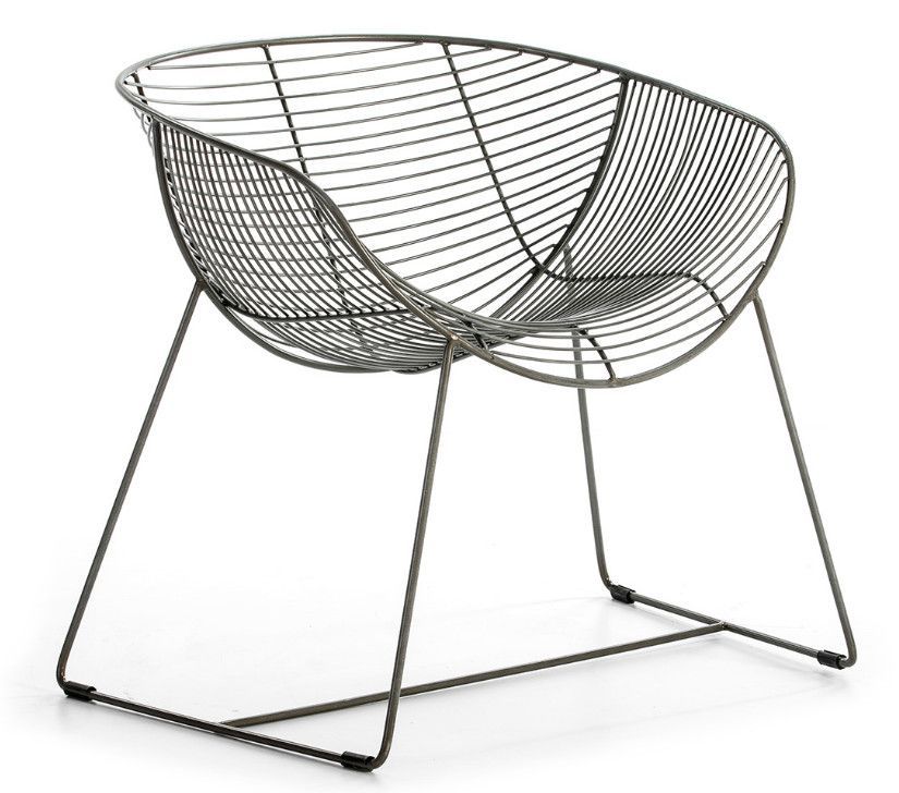 Fauteuil métal gris Rohan - Photo n°1