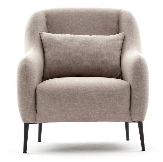 Fauteuil moderne tissu beige clair VALIKO - Photo n°1