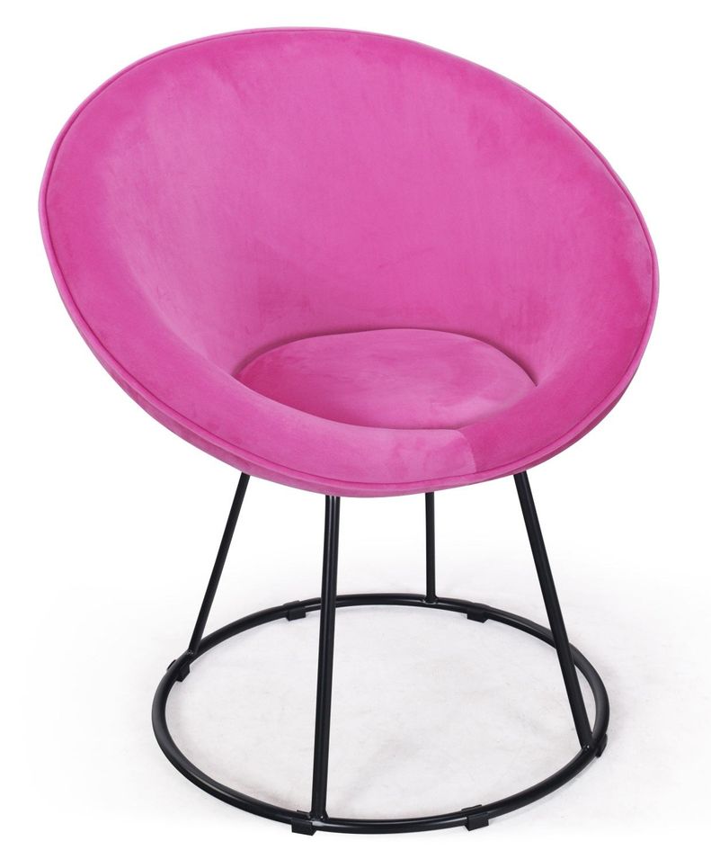 Fauteuil moderne velours rose Berry - Photo n°1
