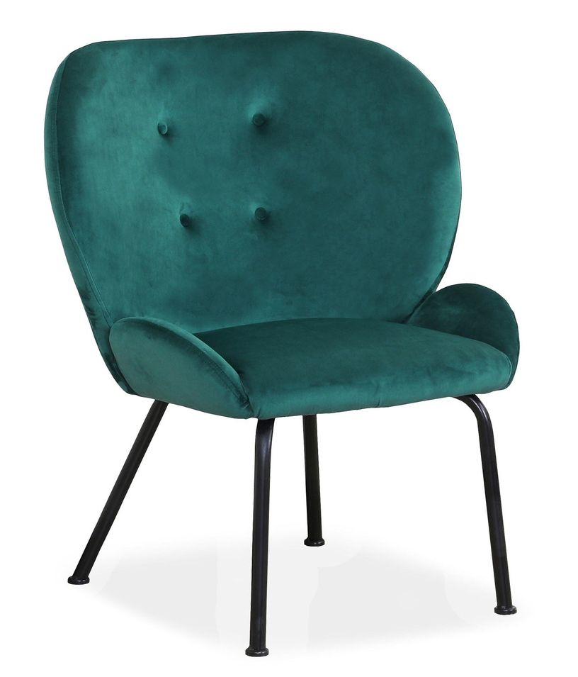 Fauteuil moderne velours vert Clary - Photo n°1