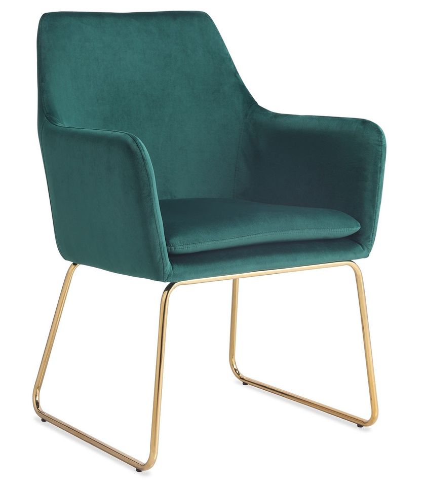 Fauteuil moderne velours vert Jaria - Photo n°1