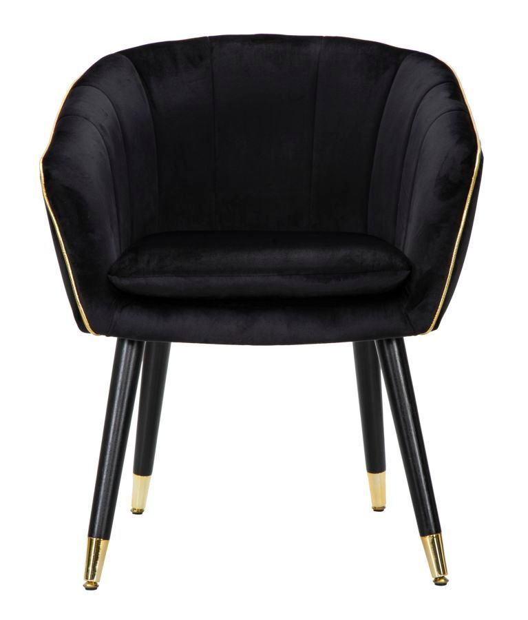 Fauteuil noir avec finitions dorées Fiji - Photo n°1