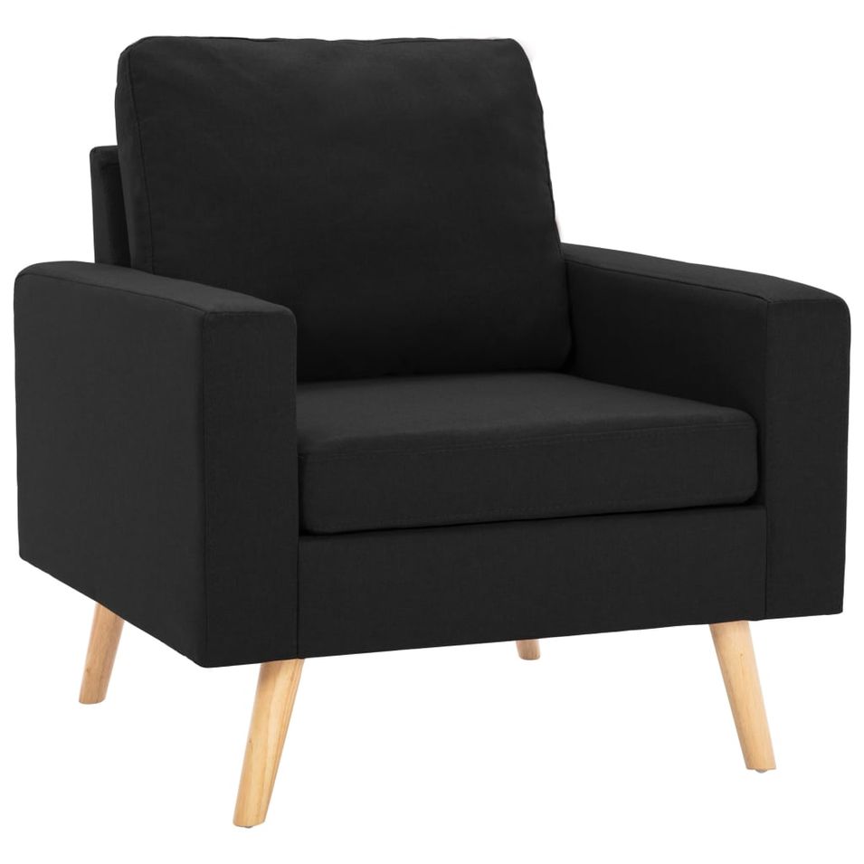Fauteuil Noir Tissu Louva - Photo n°1