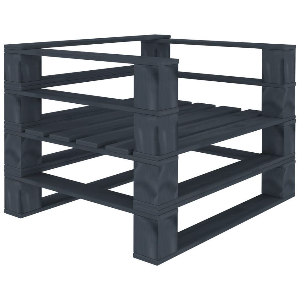 Fauteuil palette de jardin Bois Gris - Photo n°1