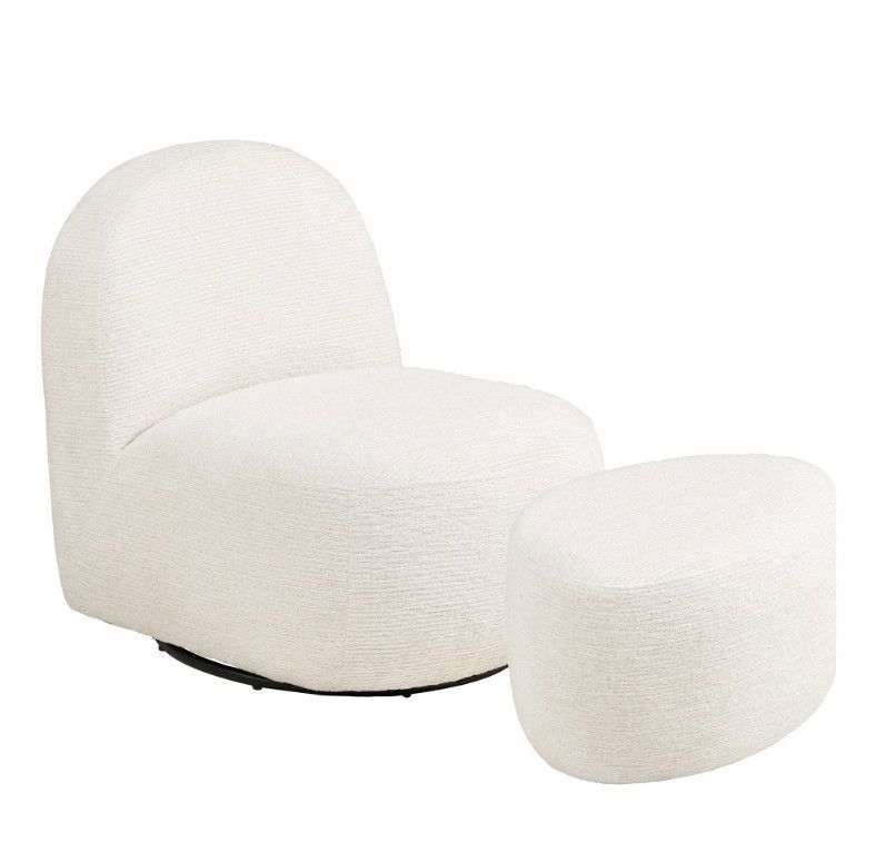 Fauteuil pivotant 360° Lounge MILO avec repose-pieds - Photo n°1