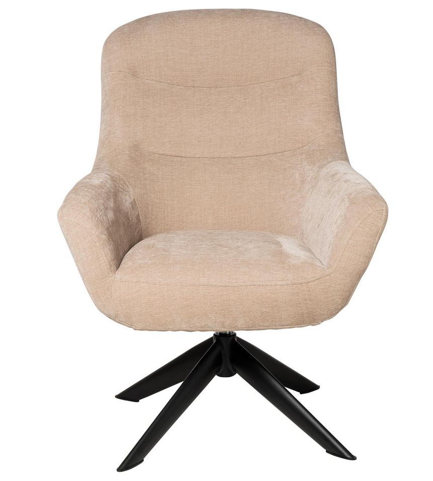 Fauteuil pivotant à 360º tissu beige clair matelassé Bolia 73 cm - Photo n°1