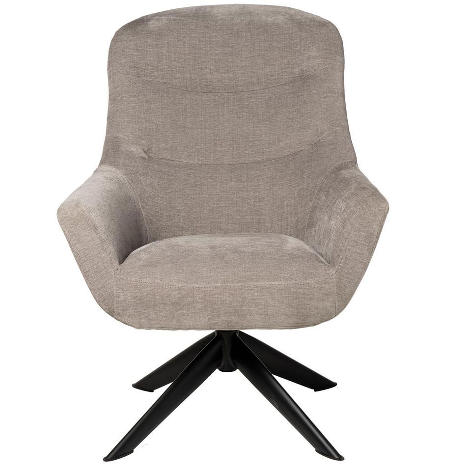 Fauteuil pivotant à 360º tissu gris clair matelassé Bolia 73 cm - Photo n°1