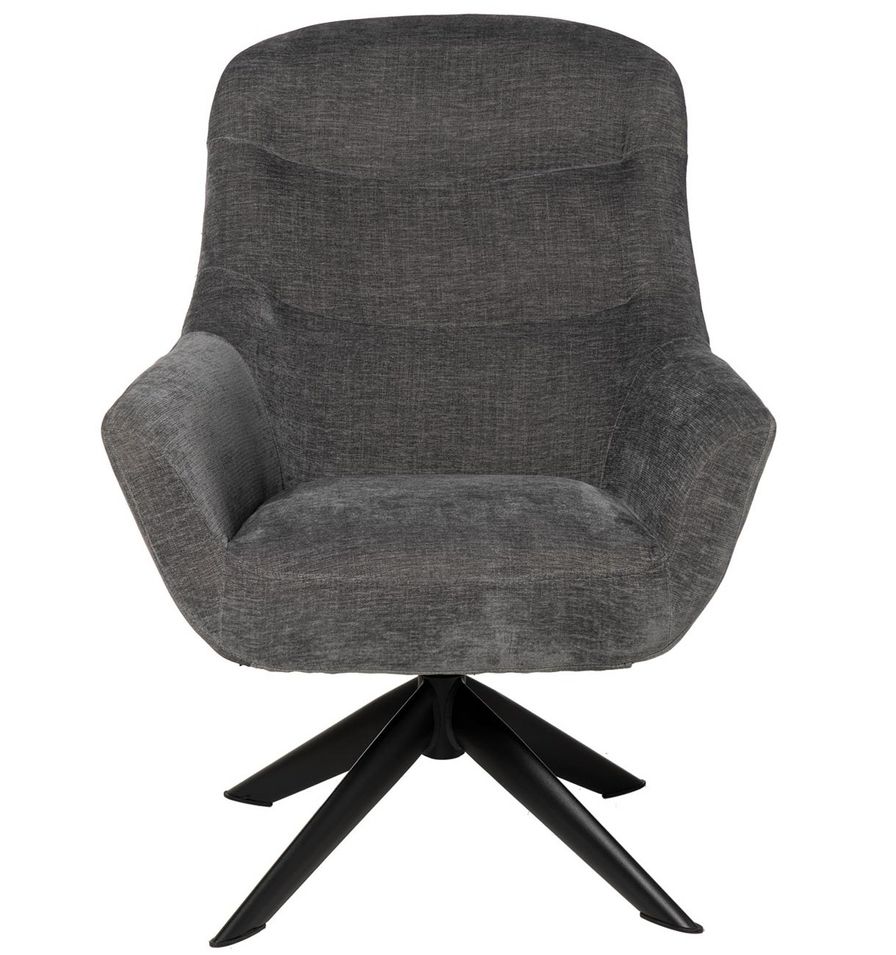 Fauteuil pivotant à 360º tissu gris foncé matelassé Bolia 73 cm - Photo n°1
