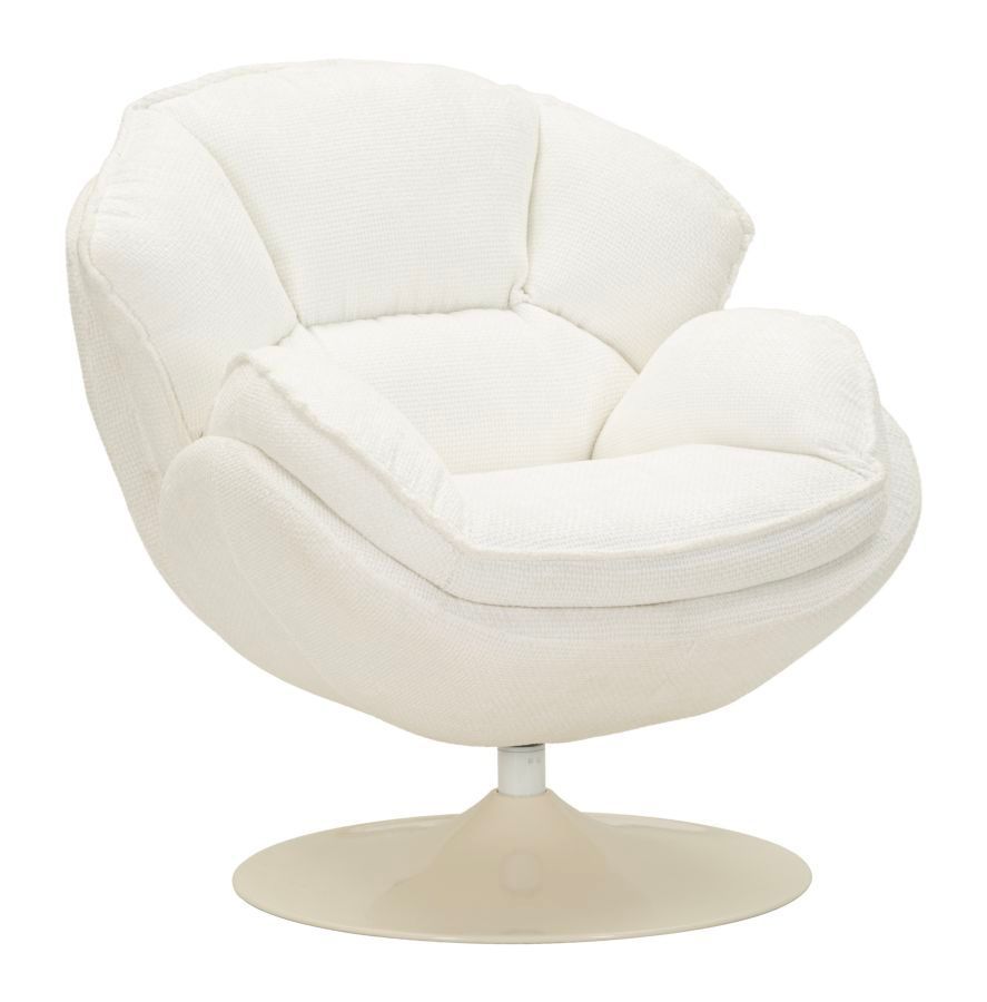 Fauteuil pivotant blanc style rétro 85 x 80 x 81 cm - Photo n°1