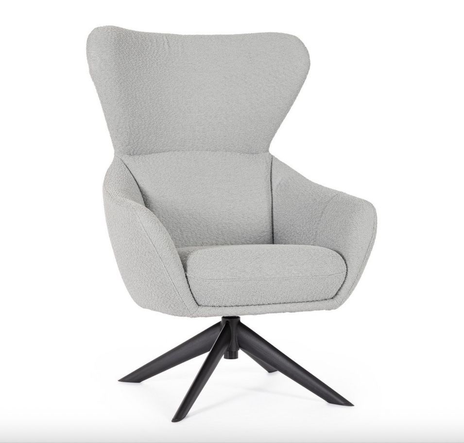 Fauteuil pivotant HAILEY - tissu & & pieds acier noir - Photo n°1