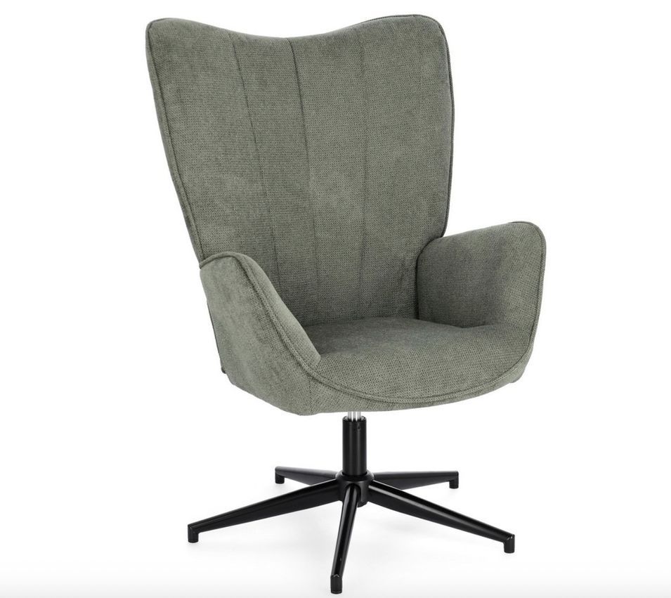 Fauteuil pivotant INAS – Similicuir & pieds acier noir - Photo n°1