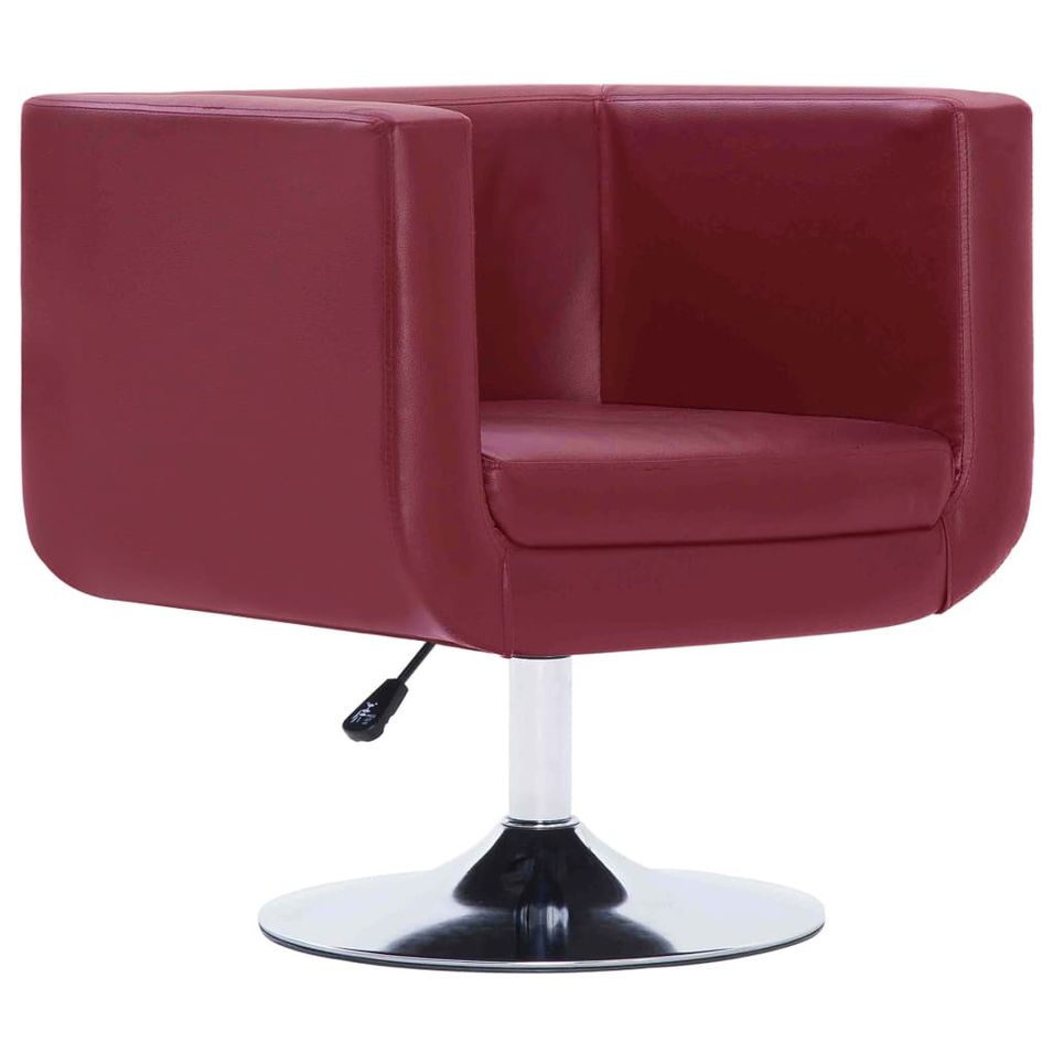 Fauteuil pivotant Rouge bordeaux Similicuir Lizo - Photo n°1
