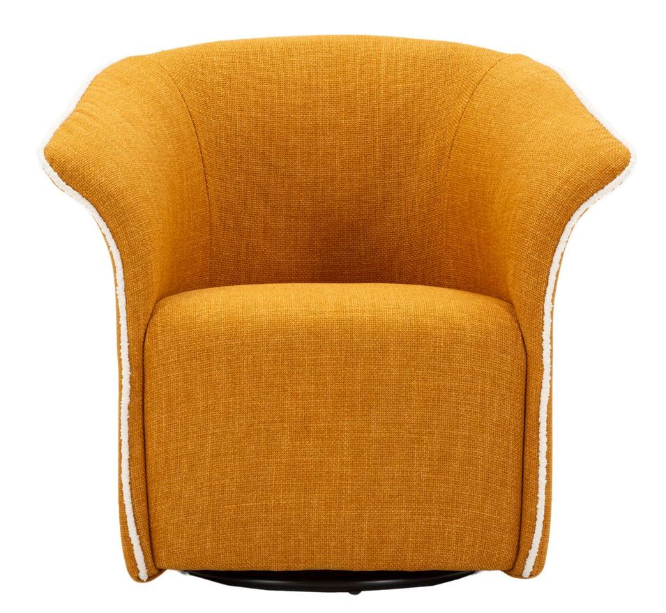 Fauteuil pivotant Siena moutarde design moderne élégant - Photo n°1