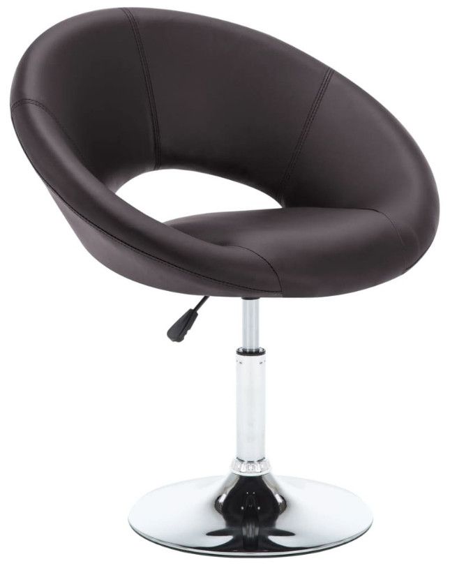 Fauteuil pivotant simili cuir marron Makua - Photo n°1