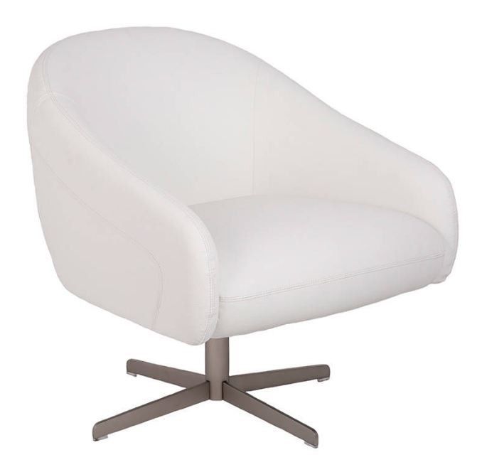 Fauteuil pivotant similicuir et pieds acier Armand - Photo n°1