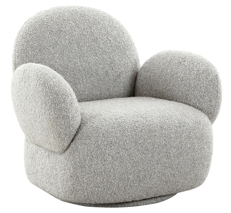 Fauteuil pivotant tissu bouclette MESSINA – Élégance moderne et confort dynamique - Photo n°1