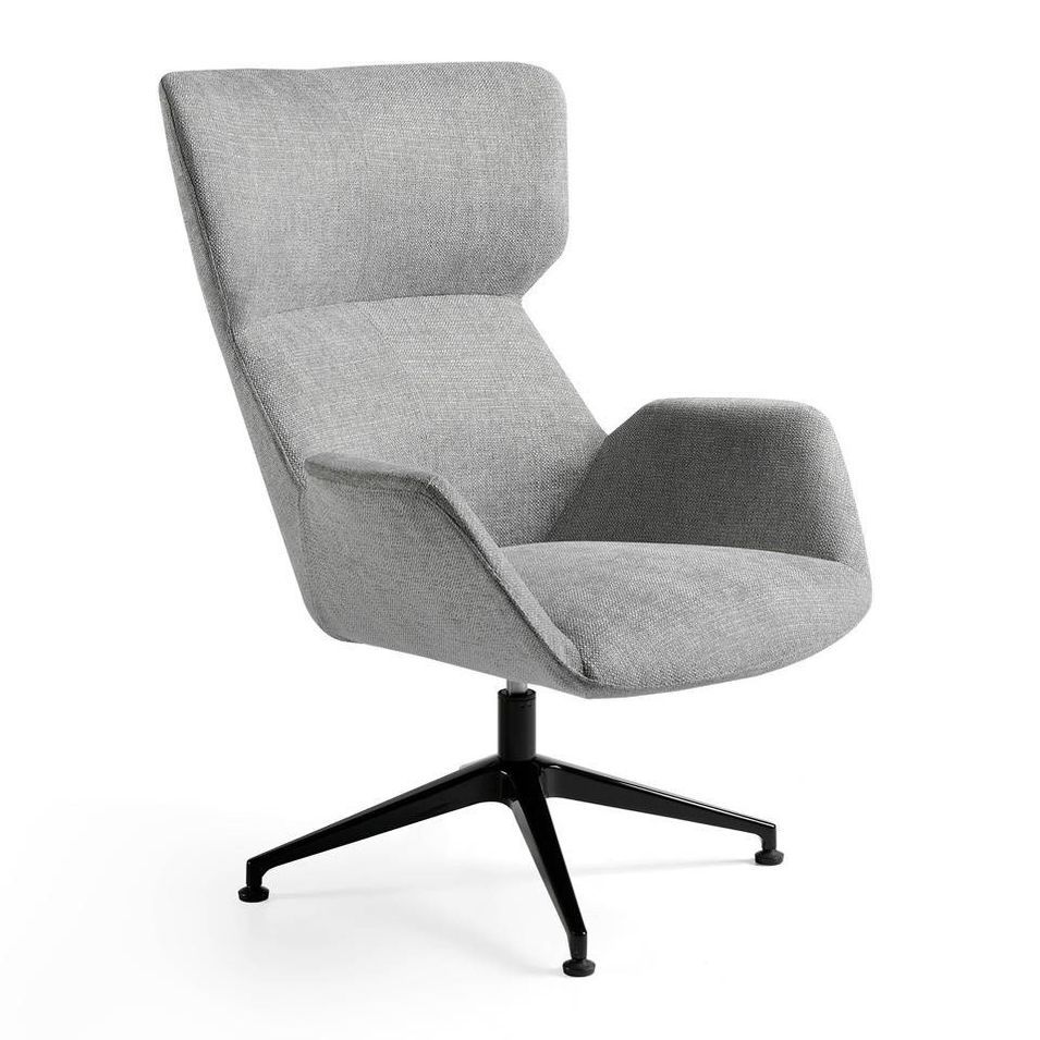 Fauteuil pivotant tissu et pieds acier Nolany - Photo n°1