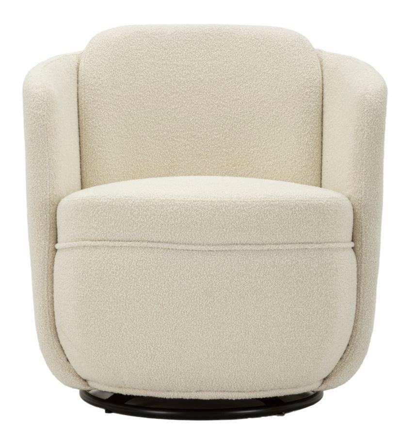Fauteuil pivotant Torino crème design élégant moderne - Photo n°1