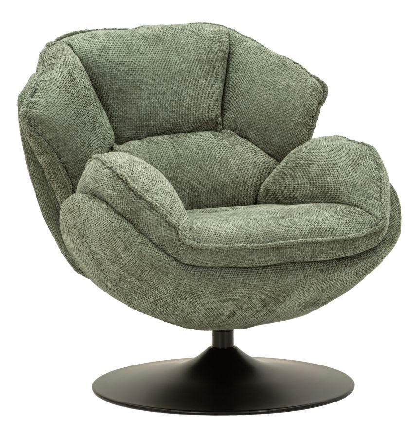 Fauteuil pivotant vert style rétro 85 x 80 x 81 cm - Photo n°1