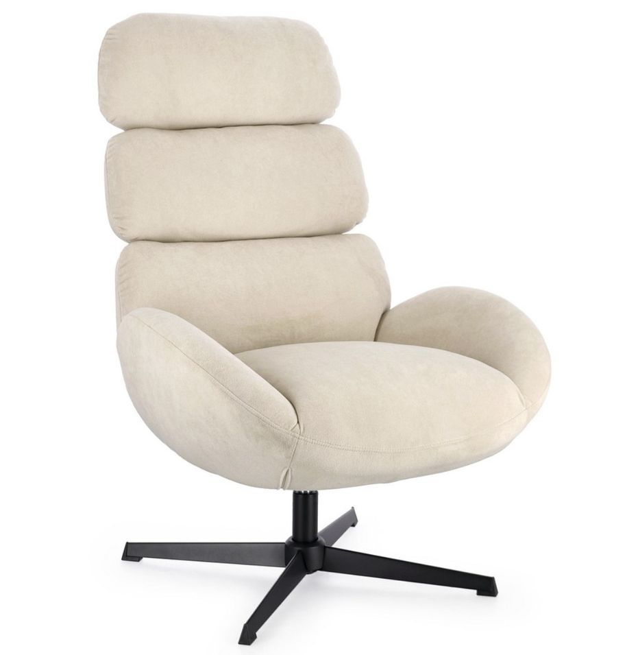 Fauteuil pivotant VIOLANTE - velours & pieds acier noir - Photo n°1