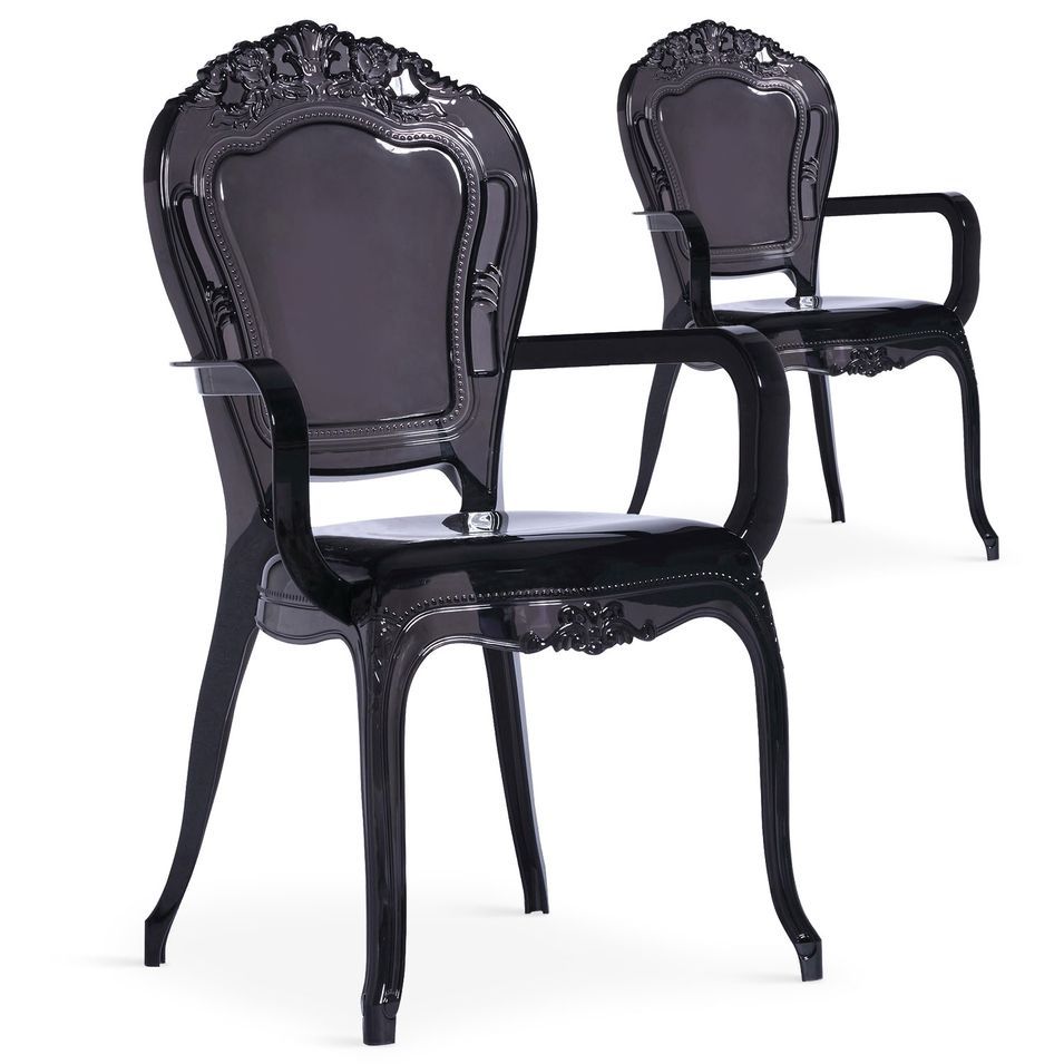 Fauteuil Plexi noir King - Lot de 2 - Photo n°1