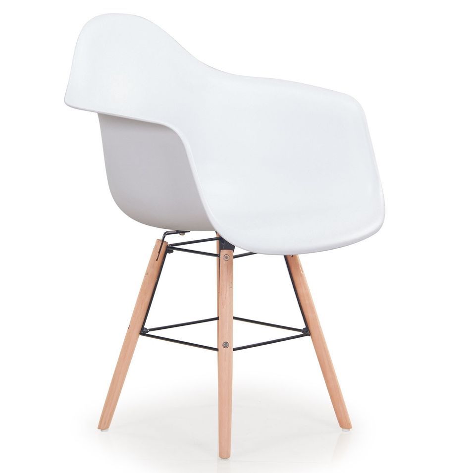 Fauteuil polypropyléne blanc scandinave Fred - Photo n°1