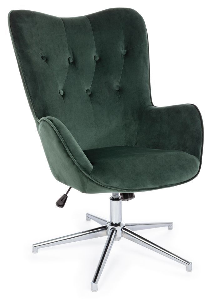 Fauteuil réglable en velours vert Farija - Photo n°1