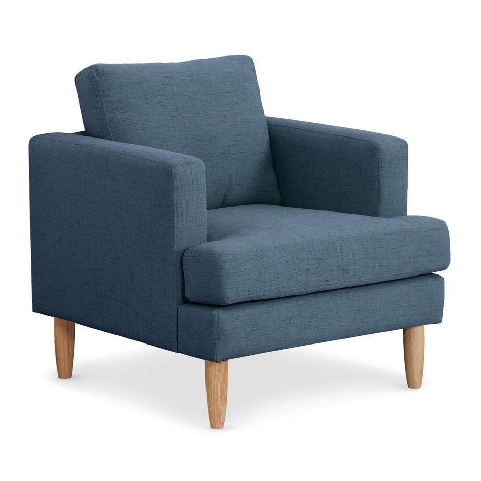 Fauteuil relax tissu bleu Sueda - Photo n°1