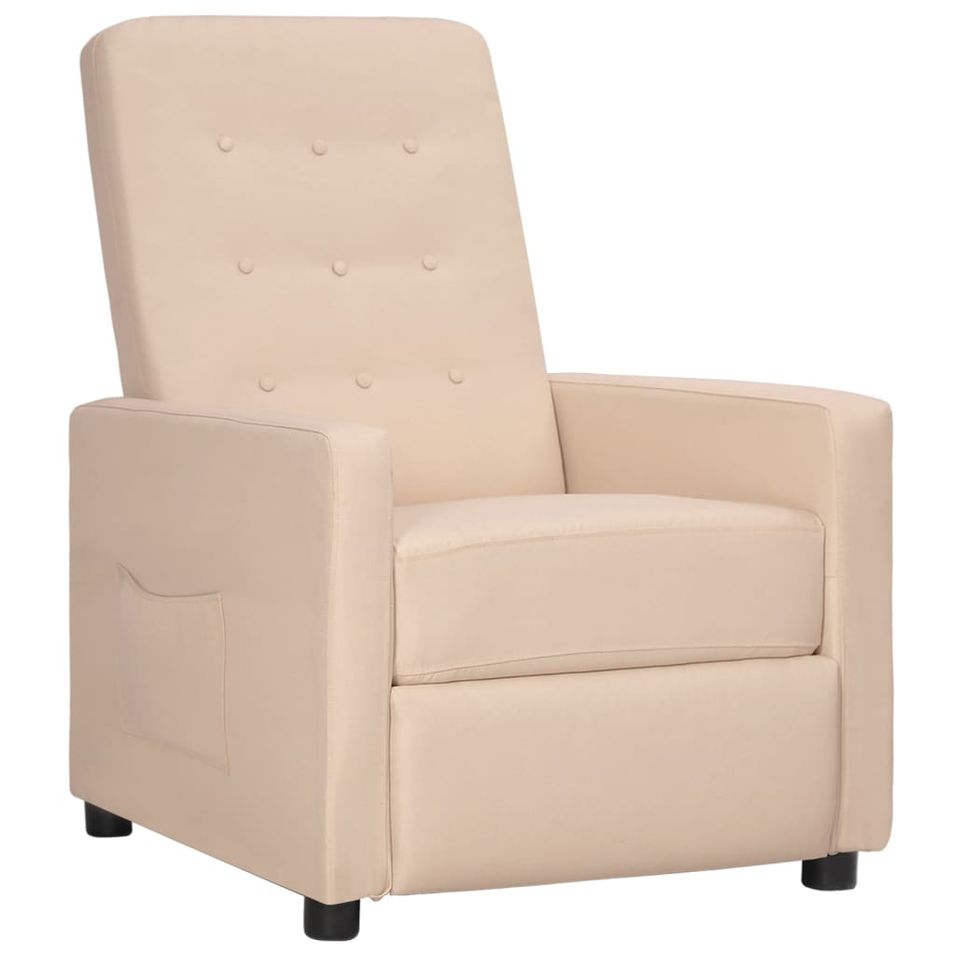 Fauteuil releveur inclinable Crème Tissu 2 - Photo n°1