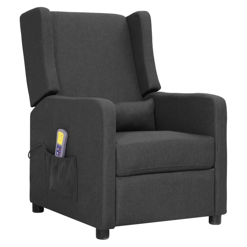 Fauteuil releveur inclinable de massage Gris foncé Tissu Louiza - Photo n°1