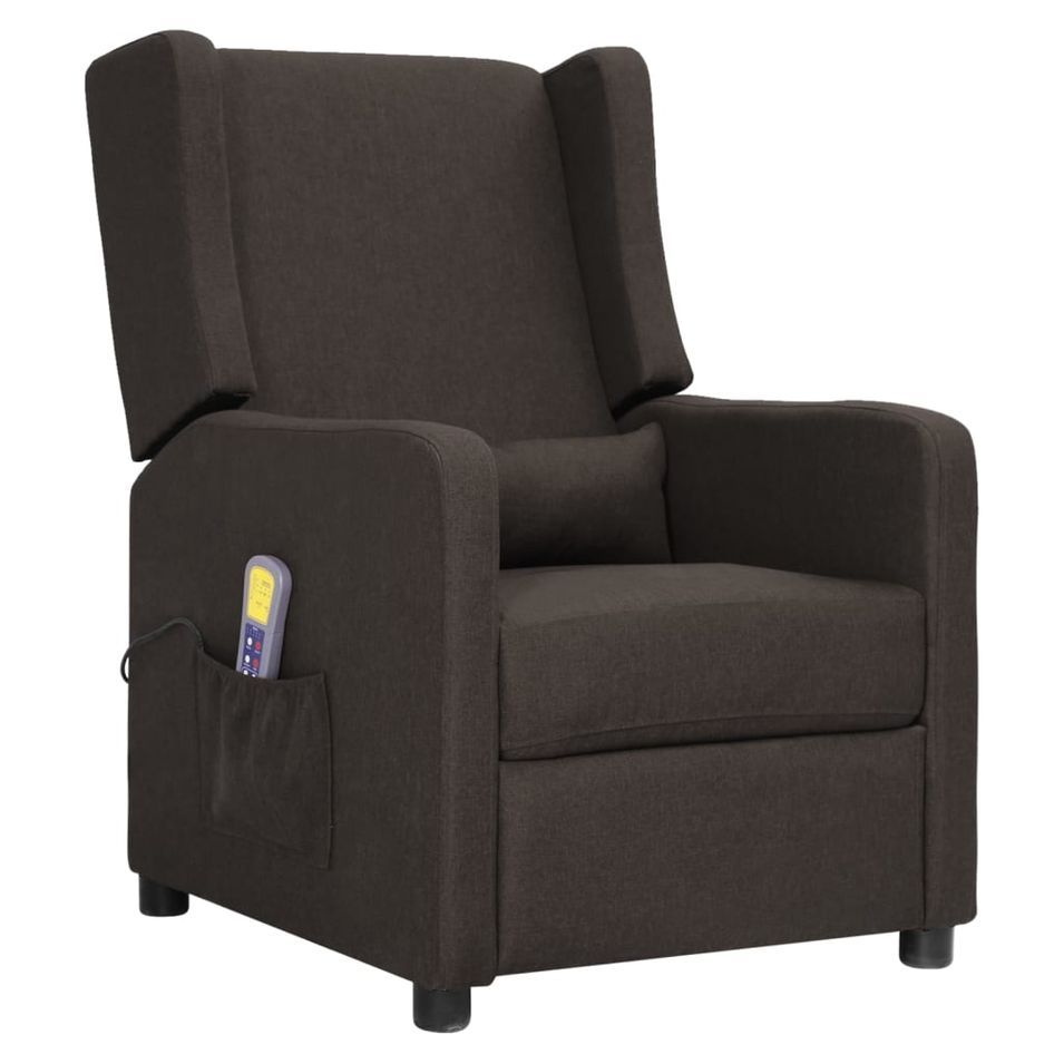 Fauteuil releveur inclinable de massage Taupe Tissu 4 - Photo n°1
