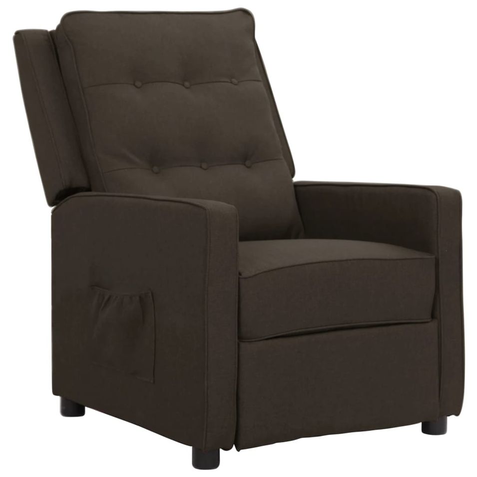 Fauteuil releveur inclinable Marron foncé Tissu 2 - Photo n°1