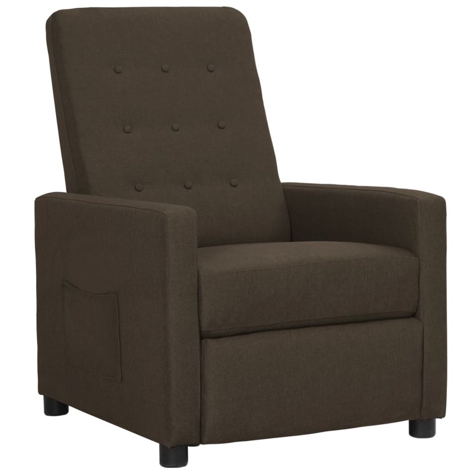 Fauteuil releveur inclinable Marron Tissu 2 - Photo n°1