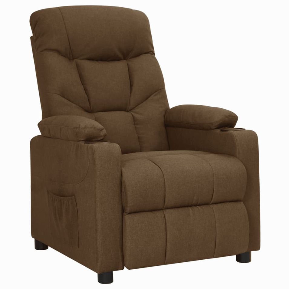 Fauteuil releveur inclinable Marron Tissu 3 - Photo n°1