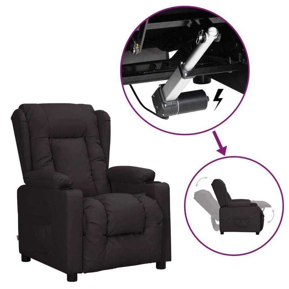 Fauteuil releveur inclinable Noir Similicuir 3 - Photo n°1