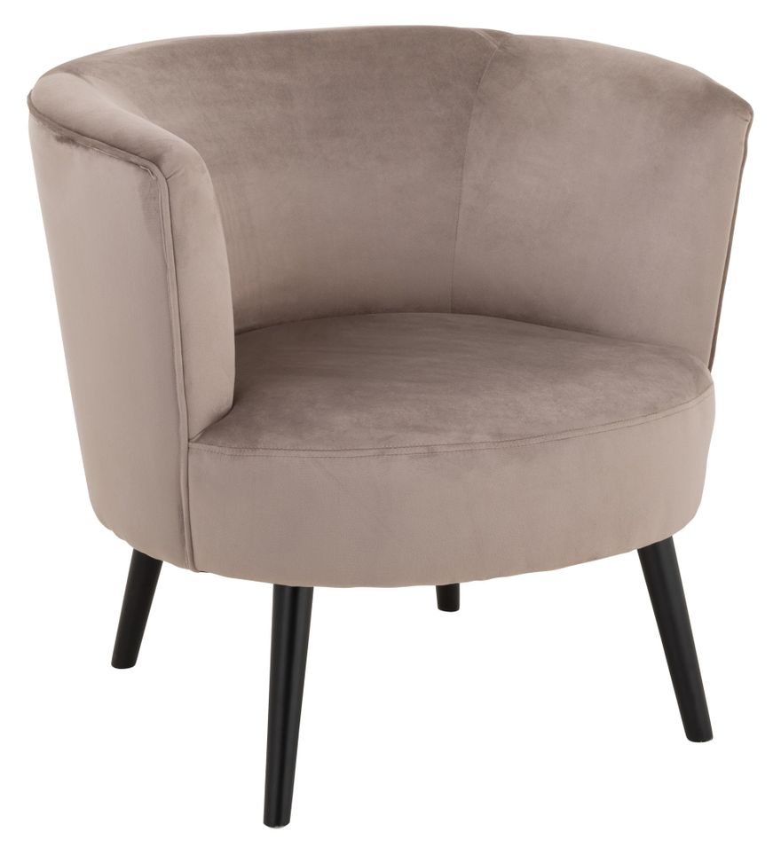 Fauteuil rond métal et tissu marron Farid - Photo n°1