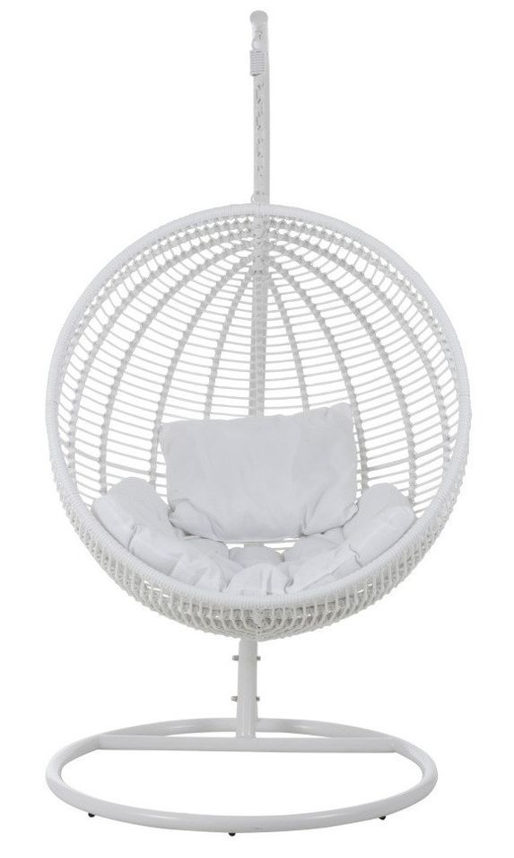 Fauteuil rond suspendu acier effet rotin naturel BINO - L'art de la détente en suspension - Photo n°1