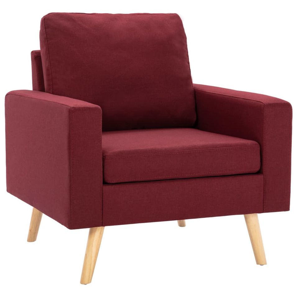 Fauteuil Rouge bordeaux Tissu Louva - Photo n°1