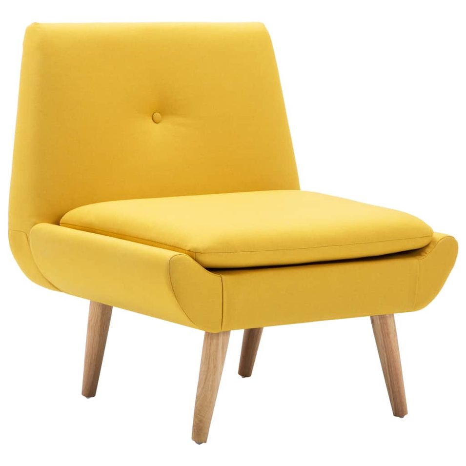 Fauteuil sans accoudoirs Jaune Tissu - Photo n°1