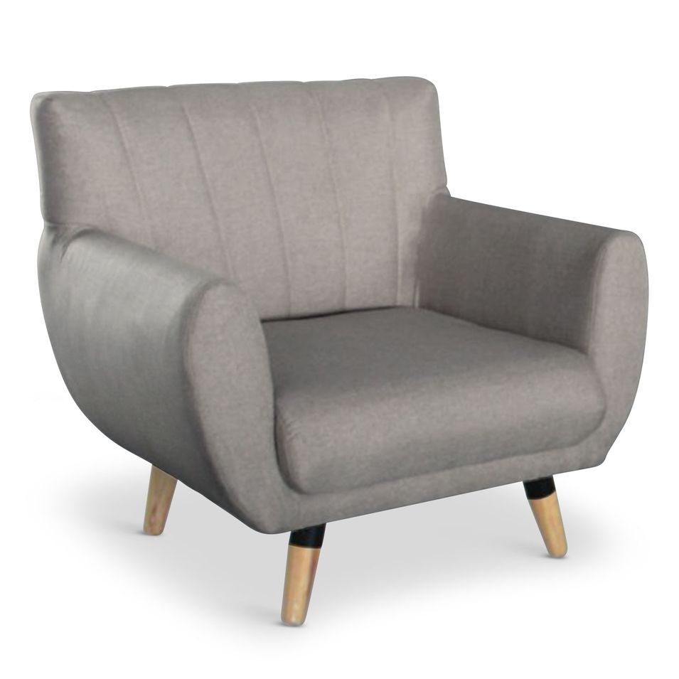 Fauteuil scandinave Taupe Margo - Photo n°1