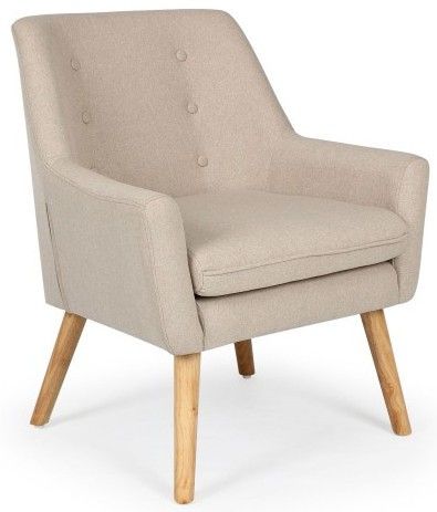 Fauteuil scandinave tissu beige Gustavo - Photo n°1