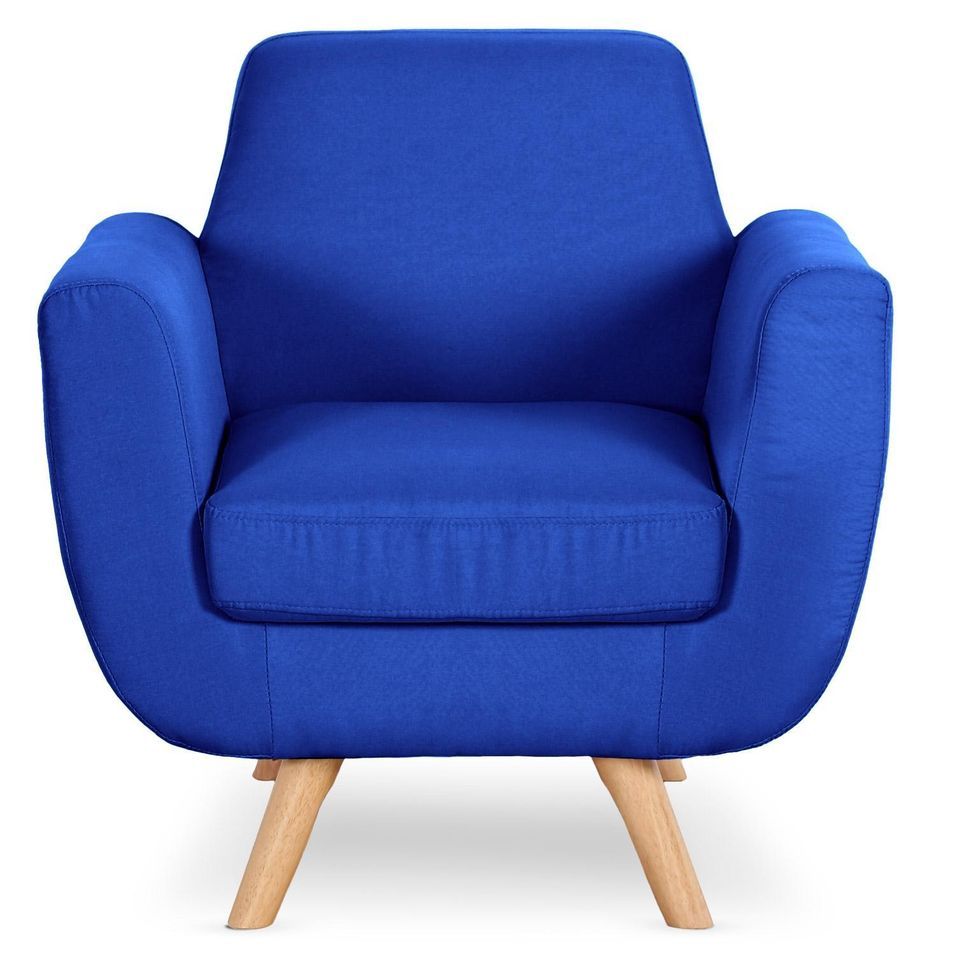 Fauteuil scandinave Tissu Bleu foncé - Photo n°1