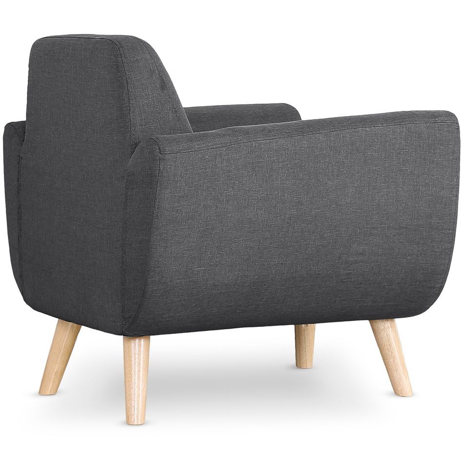 Fauteuil scandinave tissu gris foncé Annis - Photo n°3