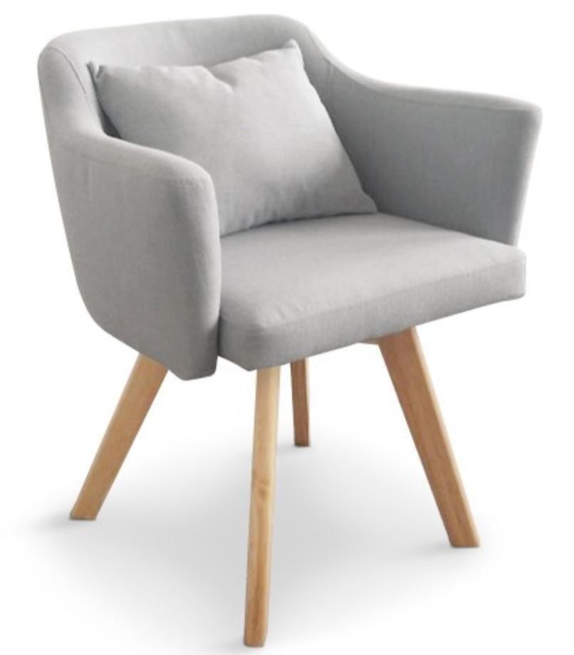 Fauteuil Scandinave tissu gris Kanty - Photo n°1