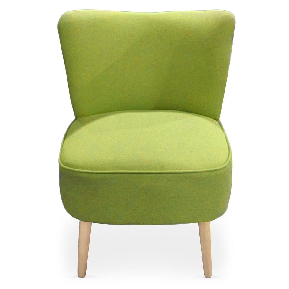 Fauteuil Scandinave Tissu Vert Moty - Photo n°1
