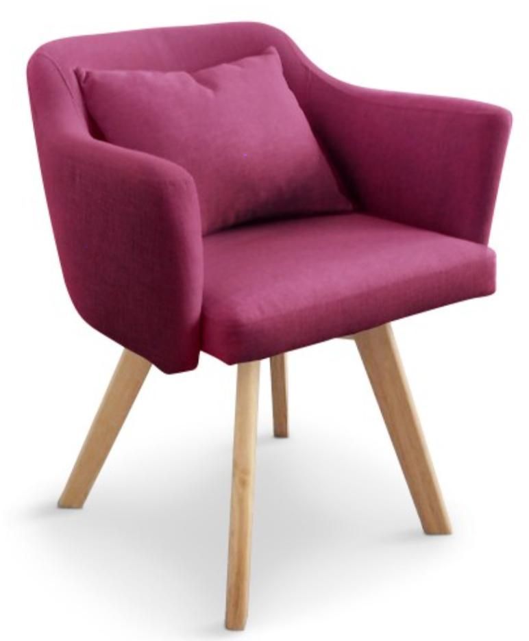 Fauteuil scandinave tissu violet Kanty - Photo n°1