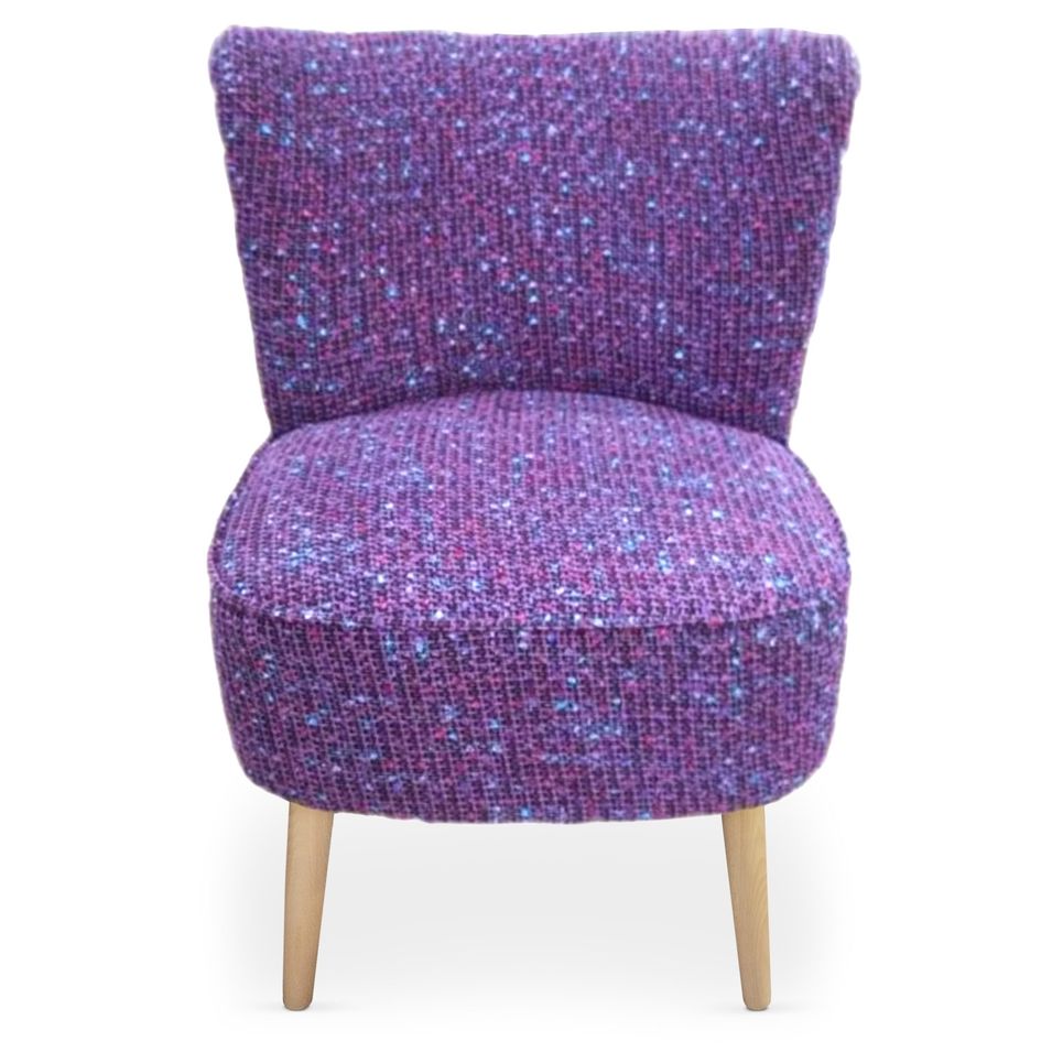 Fauteuil Scandinave Tissu Violet Moty - Photo n°1